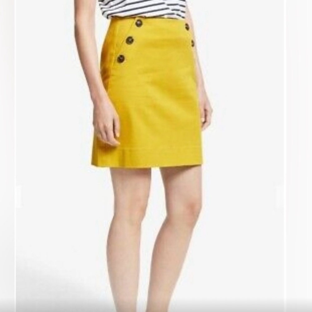Boden Imogen Mustard Yellow High Waisted mini skirt size 14R